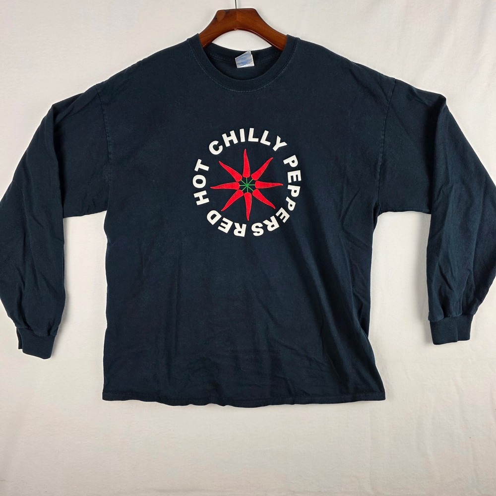 Gildan Men's Red Hot Chili Peppers Band Graphic Black Long Sleeve Shirt XL